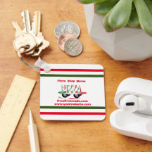 Serviço de pizza, verde vermelho, personalizado