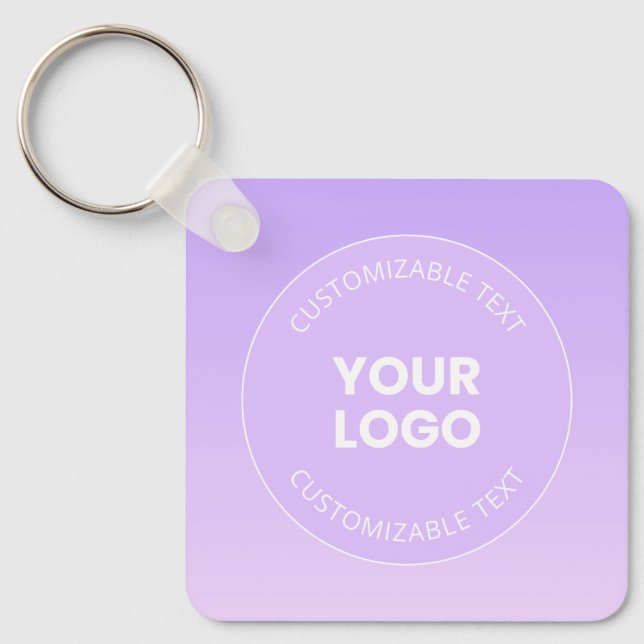 Chaveiro Seu Logotipo | Gradiente Ombre Lavanda Sutil (Frente)