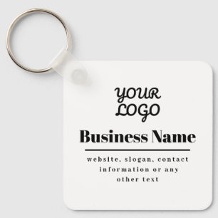 Chaveiro Seu logotipo preto e branco retrormoderno