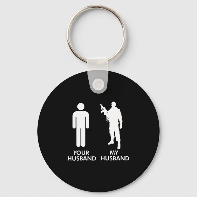 Chaveiro Seu marido vs meu marido esposa do exército (Frente)
