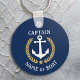 Chaveiro Seu nome de barco Capitão Anchor Laurel Marinho Bl (Criador carregado)