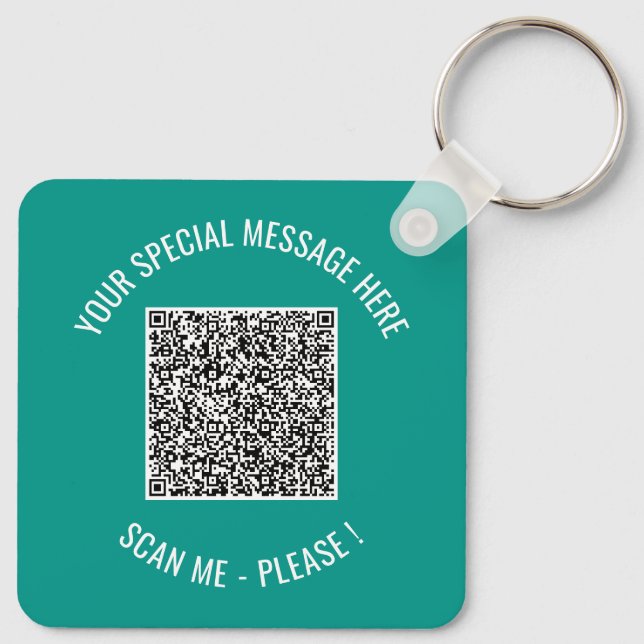 Chaveiro Seu Texto Personalizado e Cores do Código QR no Po (Verso)