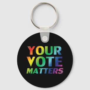 Chaveiro Seu voto importa cores do arco-íris lgbtq lgbt or