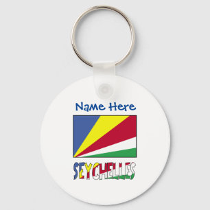 Chaveiro Seychelles Bandeira Seychellense Azul Personalizaç