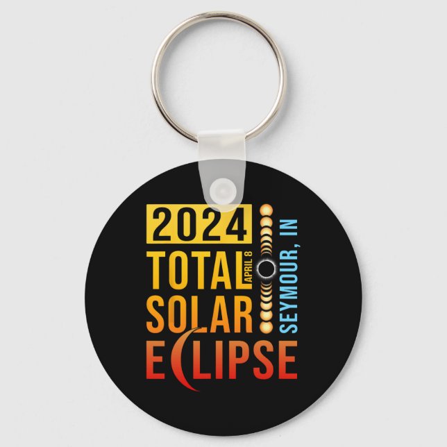 Chaveiro Seymour Indiana Total Eclipse Solar 2024 (Frente)