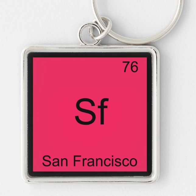 Chaveiro Sf - Símbolo de Elemento Químico da Cidade de São  (Frente)