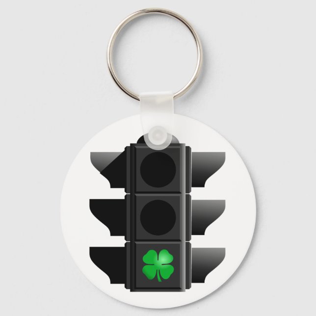 Chaveiro shamrock à luz verde. (Frente)
