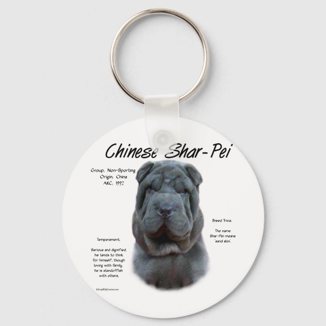 Chaveiro Shar Pei Azul Chinês, História, Sharpei, Shar-pei (Frente)
