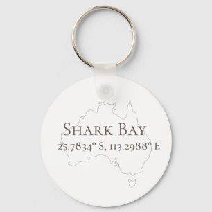 Chaveiro Shark Bay Austrália Latitude & Longitude
