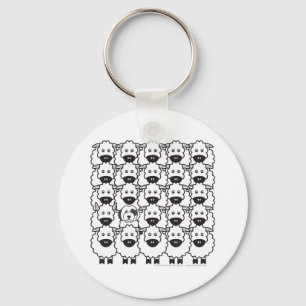 Chaveiro Sheepdog inglês velho nos carneiros