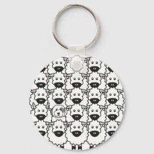 Chaveiro Sheepdog inglês velho nos carneiros