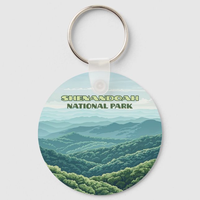 Chaveiro Shenandoah National Park Virginia Blue Ridge Retro (Frente)