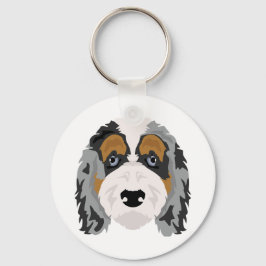 Chaveiro Shepherd Poodle, mistura de Aussie Doodle Key