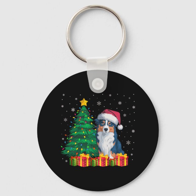 Chaveiro Shepherd Santa Hat - Luz de Natal Australiana (Frente)