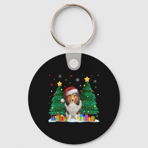 Chaveiro Shetland Sheepdog Dog Lover Santa Hat Ugly Christm