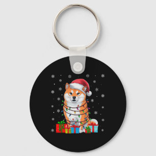 Chaveiro Shiba Inu Cão Feio Luzes De Xmas Papais noeis Shib