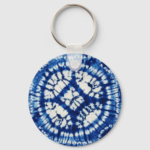 Chaveiro Shibori Tie Dye South Seas Indigo Batik