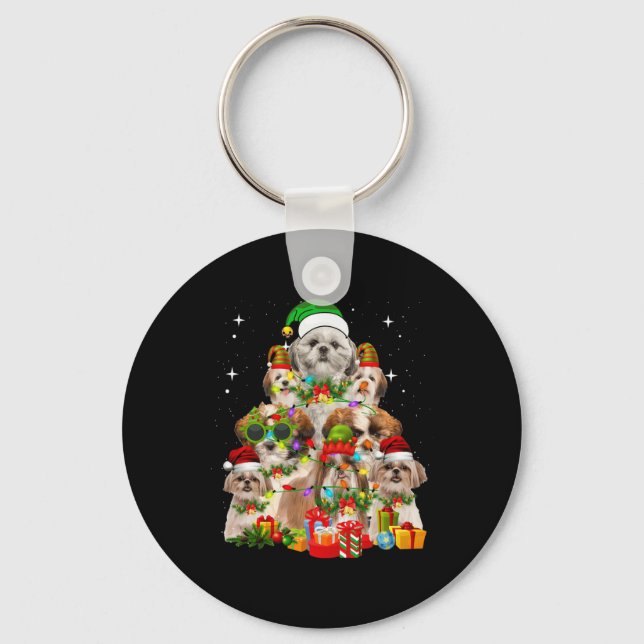 Chaveiro Shih Tzu Árvore de Natal (Frente)