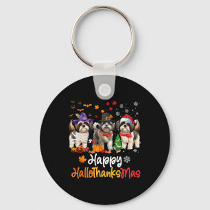 Chaveiro Shih Tzu Dog Halloween Natal Feliz Halloobrigada