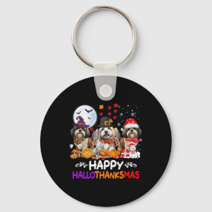 Chaveiro Shih Tzu Dog Natal Feliz Hallothankmas Obrigado