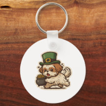 Shih Tzu engraçado no Dia de São Patrício