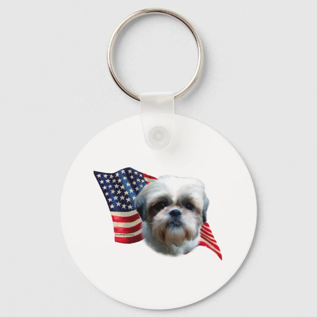 Chaveiro Shih Tzu Flag (Frente)