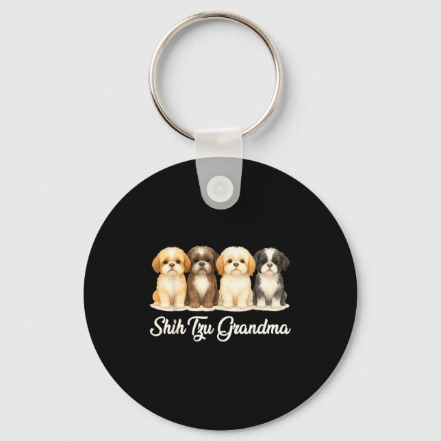 Chaveiro Shih Tzu Grandma Cute Dog Lover Gift Funny Women P (Frente)