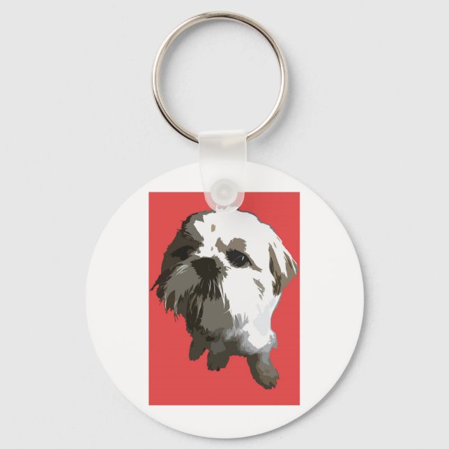 Chaveiro Shih Tzu (vermelho) (Frente)