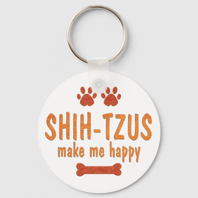 Chaveiro Shih-Tzus Me Faz Feliz (Frente)