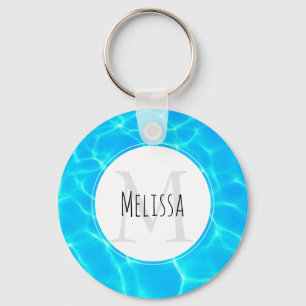 Chaveiro Shimmering Blue Piscina Water Refletions Foto