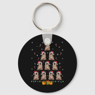Chaveiro Siamês Cat Santa Hat Xmas Luzes Homens Cristo Mulh