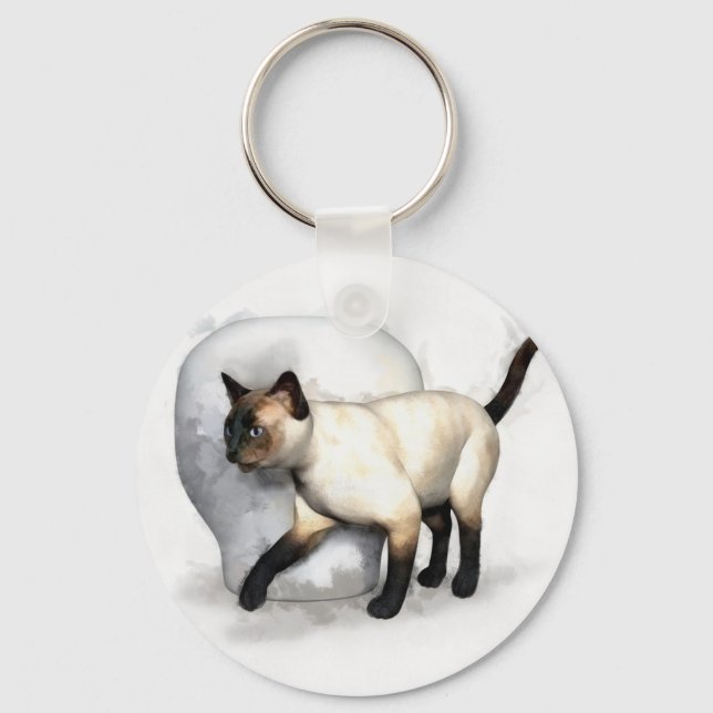 Chaveiro Siamese Cat e Vase Portrait (Frente)