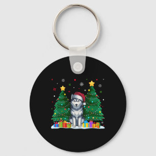 Chaveiro Siberian Husky Dog Amava Santa Hat Feia Natal