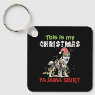 Chaveiro Siberian Husky Este É O Meu Natal Pajama Xmas
