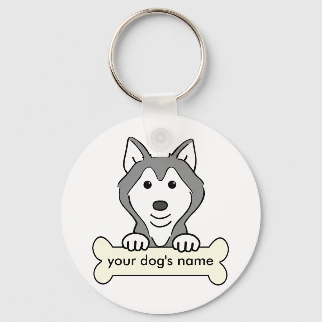 Chaveiro Siberian Husky Personalizado (Frente)