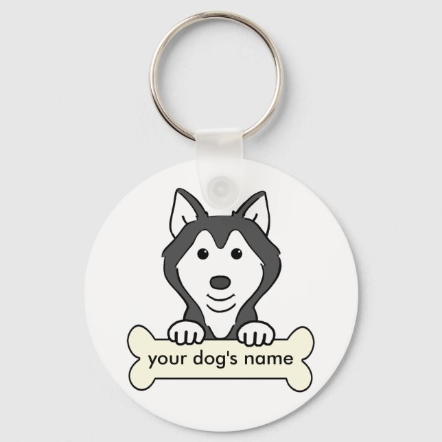 Chaveiro Siberian Husky Personalizado (Frente)