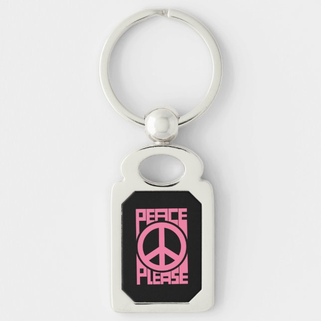 Chaveiro Siga a Paz Letra Rosa (Frente)