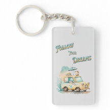 Siga os seus sonhos, linda aquarela de carro