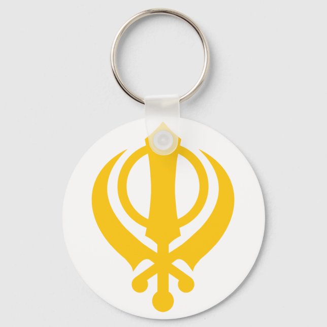 Chaveiro Sikh Khanda Dourado (Frente)