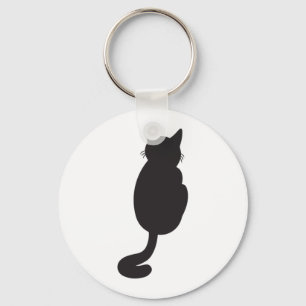 Chaveiro Silhouette de Gato Negro Minimalista