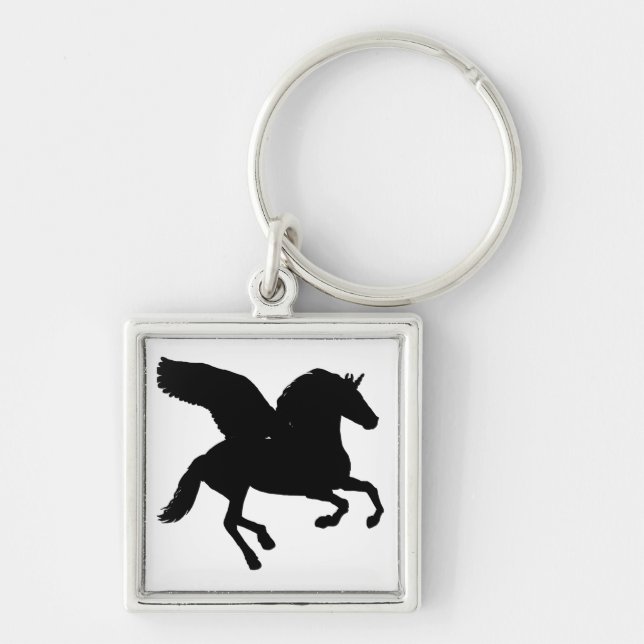 Chaveiro Silhouette de Unicórnio Alado (Frente)