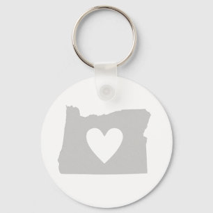 Chaveiro Silhouette do estado do Heart Oregon