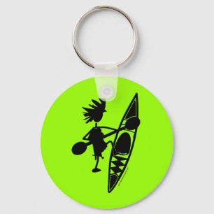 Chaveiro Silhueta alegre da canoa do caiaque