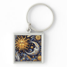Silhueta Celestial Meia-Noite Sol e Lua