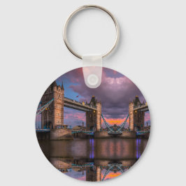Chaveiro Silhueta da cidade Pôr do sol & personalizar logot