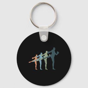 Chaveiro Silhueta da Mãe e do Pai Esportistas - Kickboxing