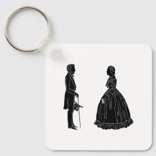 Chaveiro silhueta de abraham lincoln mary todd lincoln