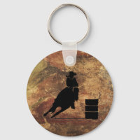 Silhueta de Barrel Racing Girl em uma textura verd