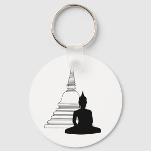 Chaveiro Silhueta de Buddha com Stupa