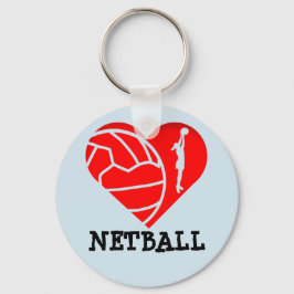 Chaveiro Silhueta de Coração e Ball Design Love Netball